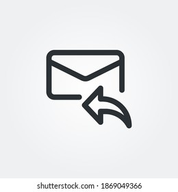 email reply icon vector isolated with line style and black color, pixel perfect symbol illustration