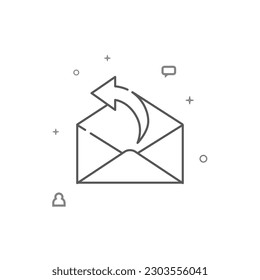 Email reply simple vector line icon. Symbol, pictogram, sign isolated on white background. Editable stroke. Adjust line weight.