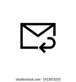 Email reply symbol icon in outline style. Message and email symbols with conditions. Vector