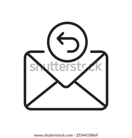 Email reply thin line icons. Perfect pixel on transparent background