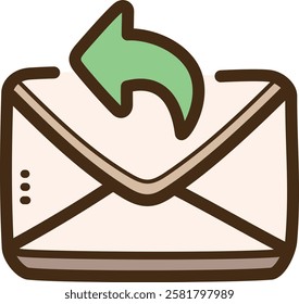 Email reply vector doodle illustration and graphic