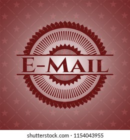 Email retro red emblem