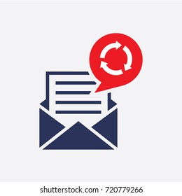 Email Rotation Icon. Flat Isolated Sign Graphic