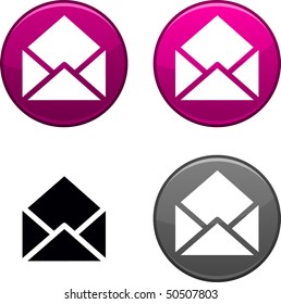 e-mail round buttons. Black icon included.