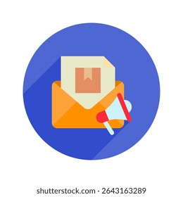 Email rounded color, mini illustration icon. use for modern concept, print, UI, UX kit, web and app development. Vector related to product offering, marketing, business.