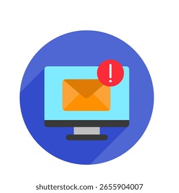 Email rounded flat color, mini illustration icon. use for modern concept, print, UI, UX kit, web and app development. Vector related to remote working, work from home.