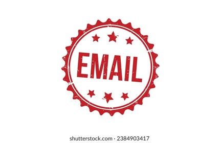 Ilustración vectorial de sellado de caucho por correo electrónico en fondo blanco