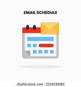 Email Schedule flat icon. Vector illustration on white background.