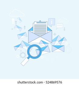 E-mail Search Digital Content Information Technology Business Vector Illustration