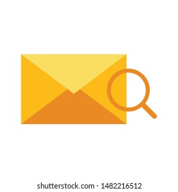 Email search icon vector. Envelope mail icon vector. Mail icon. Email icon. 