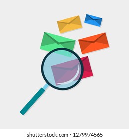 Email search vector symbol illustration