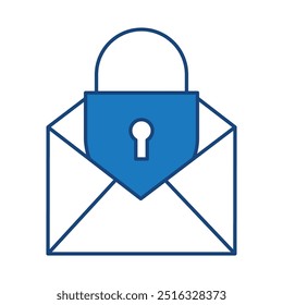 Iconos de trazo editables azules de seguridad de correo electrónico. Tecnología De Seguridad Cibernética, Phishing, Hacking, Delincuencia Cibernética, Seguridad, Troyano, Protección De Dispositivos, Ilustración vectorial De Privacidad.