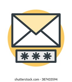 Email Security Colored Vector Icon