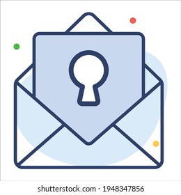email security flat line  icon modern illustration