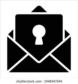 email security glyph icon modern illustration
