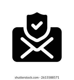 email security glyph icon. Strong and solid vector icon for websites, mobile interfaces, presentations, and visual branding. High quality and easy to edit.
