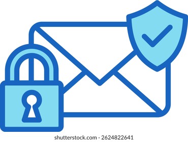 Email Security Icon Blue Vector Illustration