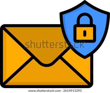 Email Security Icon Lineal Color Vector Illustration