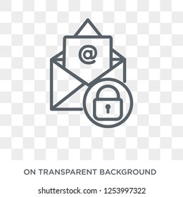 Email security icon. Trendy flat vector Email security icon on transparent background from Internet Security and Networking collection. High quality filled Email security symbol use for web and mobile