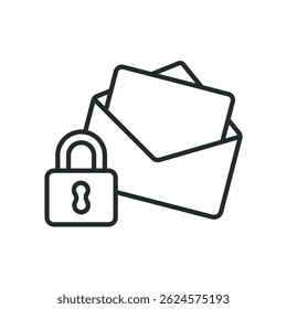 Iconos de seguridad de correo electrónico aislados sobre fondo blanco. Diseño de estilo plano