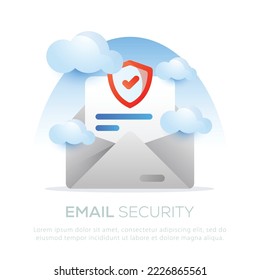 Email security illustration design for mobile or website design