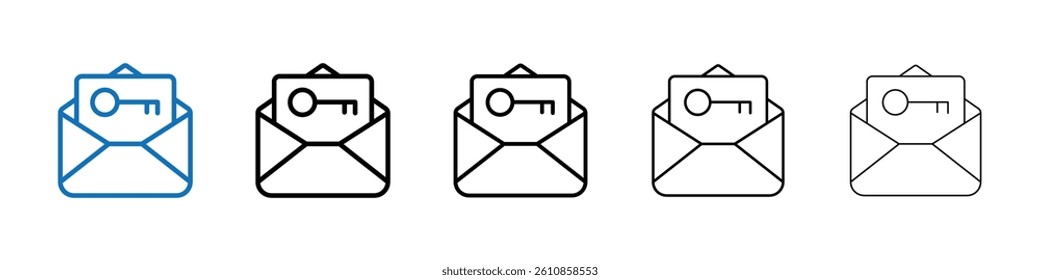 Email security key icon Outline vector logo for web ui