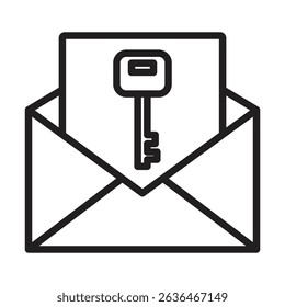 Email security key icon Thin line illustration