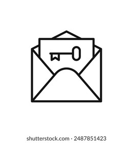 Email security key logo sign vector outline