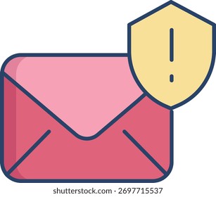 design de ícone de cor linear de segurança de e-mail