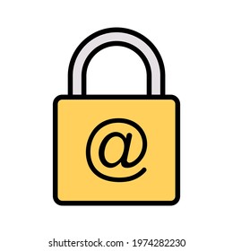 Email, security, mail icon vector image. Can also be used for internet security. Suitable for use on web apps, mobile apps and print media.