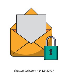 Email security padlock symbol vector illustration graphic design