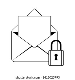Email security padlock symbol vector illustration graphic design