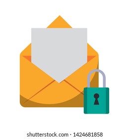 Email security padlock symbol vector illustration graphic design