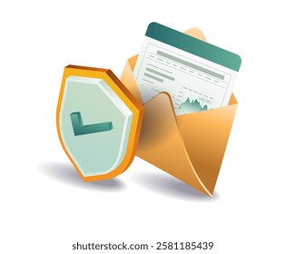 Email security shield concept illustration