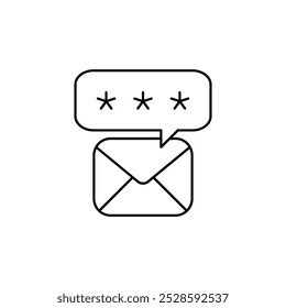 Diseño delgado del Vector del icono del contorno de la seguridad del email bueno para el Web o el App móvil