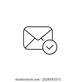 Diseño delgado del Vector del icono del contorno de la seguridad del email bueno para el Web o el App móvil