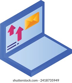 E-Mail senden Alle Nachrichten isometrisches Konzept E-Mail Burst auf einmal Vector Icon Design, Cloud-Computing und Internet-Hosting-Dienstleistungen Symbol, Mail Client Software Stock-Illustration,