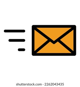 Email send icon line isolated on white background. Black flat thin icon on modern outline style. Linear symbol and editable stroke. Simple and pixel perfect stroke vector illustration