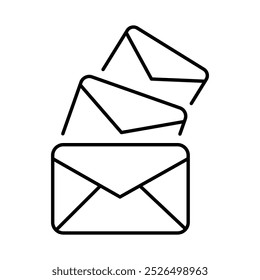 Icono de línea de envío de correo electrónico. Icono de marketing digital Ilustración vectorial de trazo editable