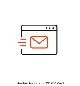 Email send line icon. Electronic letter, web correspondence send icon. Isolated vector illustration