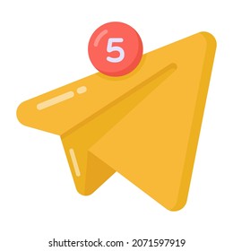 Icono de estilo plano de aviso de envío de correo electrónico, icono editable 
