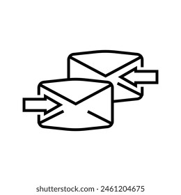 Email send and receive, correspondence symbol, email communication icon vector