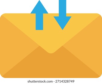 Icono de envío y recepción de correo electrónico en estilo plano