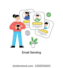 Email Sending Flat Style Design Vector illustration. Stock illustration