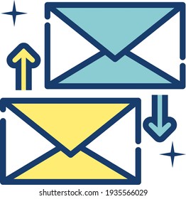 email sending Icon, electronic envelope line and filled style, vector illustration for graphic design