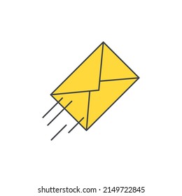 Email, Sending mail icon in color icon, isolated on white background 