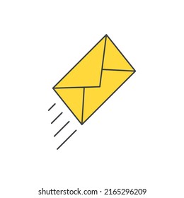 Email, Sending mail icon in color icon, isolated on white background 