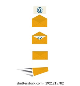 Email. Sending a message, vector illustration