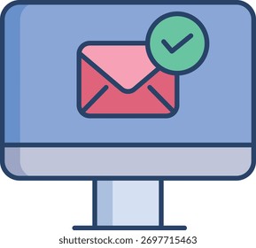 Correo electrónico enviado Comprobar Diseño de icono de color lineal
