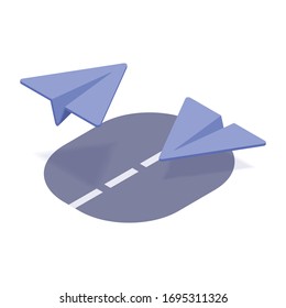 Icono isométrico de concepto enviado y recibido por correo electrónico con un color moderno de estilo plano